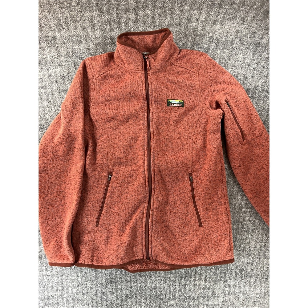 L.L. Bean Women's Sweater Fleece Full-Zip Jacket – Burnt Orange Heather – Size S